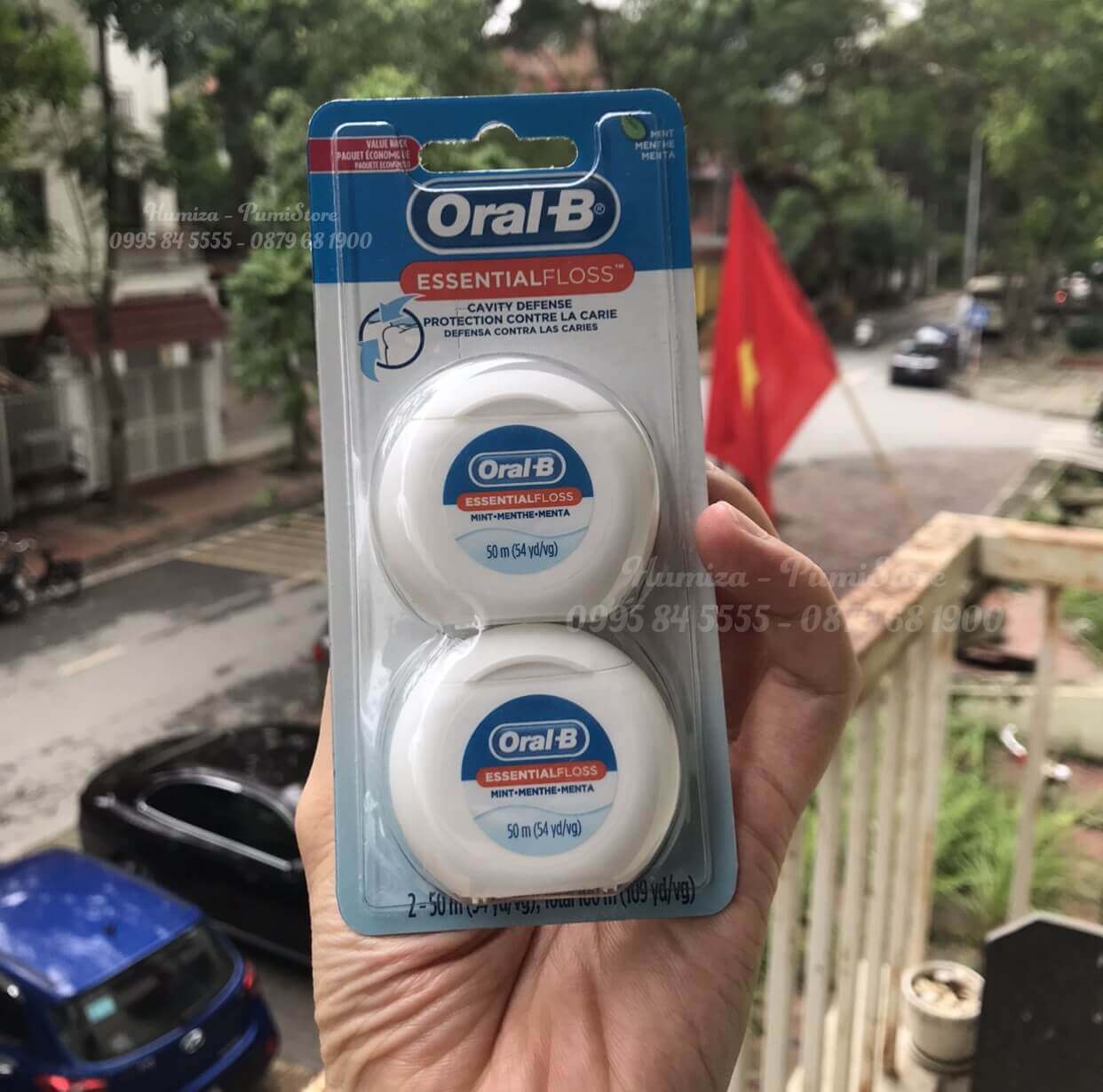 Chỉ nha khoa Oral B Essential Floss 50m (PHỦ VỊ BẠC HÀ)