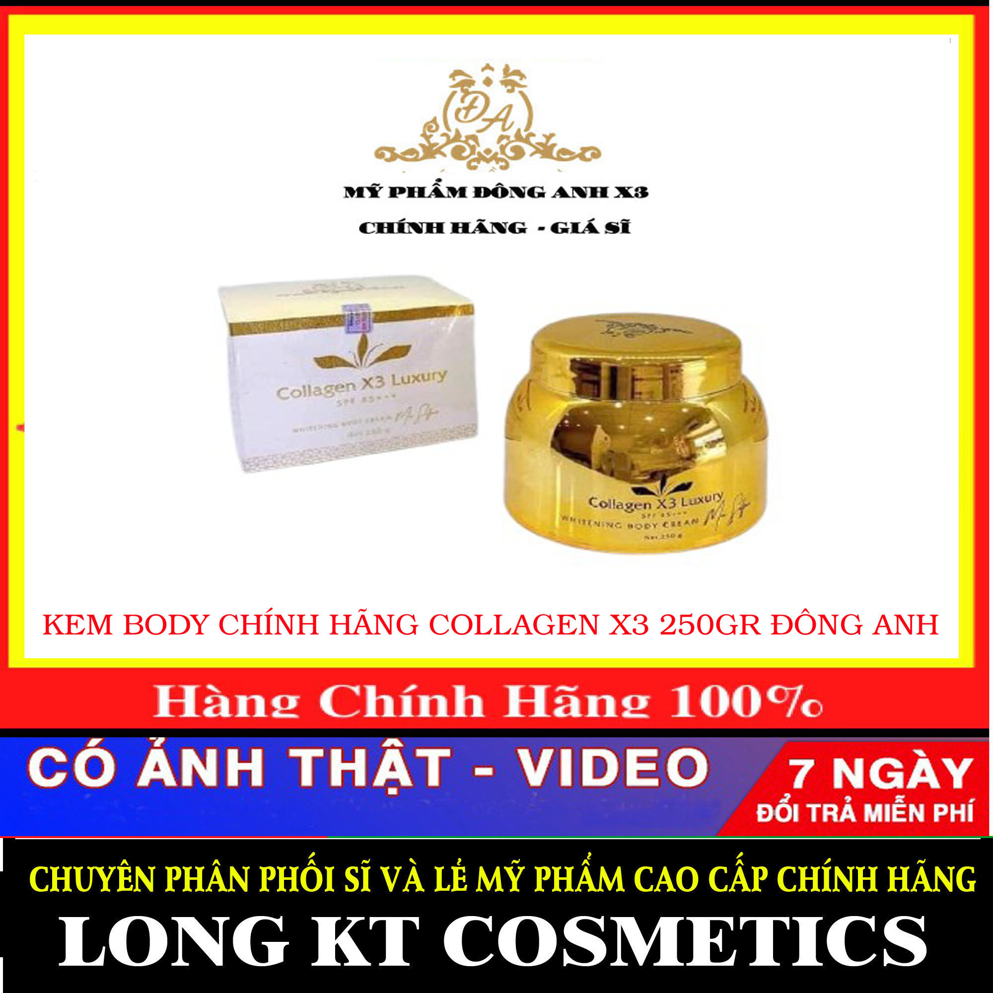 [Team Cào - Chính Hãng - Mỹ Phẩm Đông Anh ] Combo 5 Hộp Giá Sĩ - Kem Body Dưỡng Trắng Da Toàn Thân Luxury Đông Anh Colagent X3 Mẫu Mới Hương Nước Hoa 250Gr