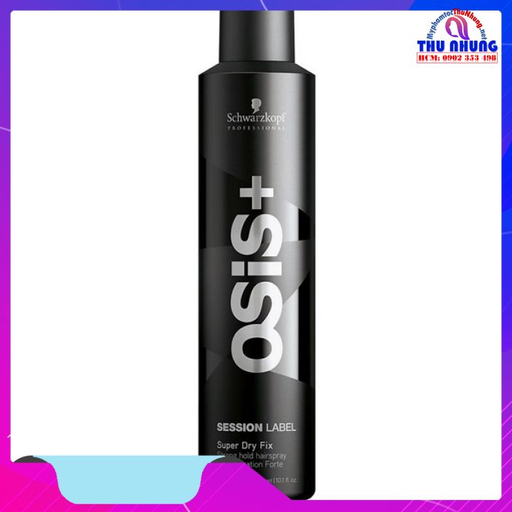 [Hcm]Keo Xịt Kiểu Tóc Schwarzkopf Osis+ Session Label Super Dry Fix Strong Hold Hairspray 500Ml