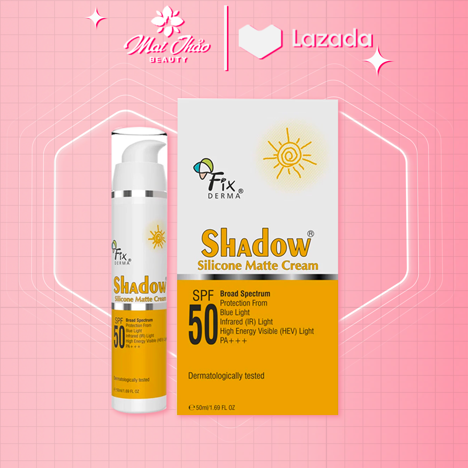 Kem chống nắng Fixderma Shadow Silicone Matte Cream SPF 50+ 50ml