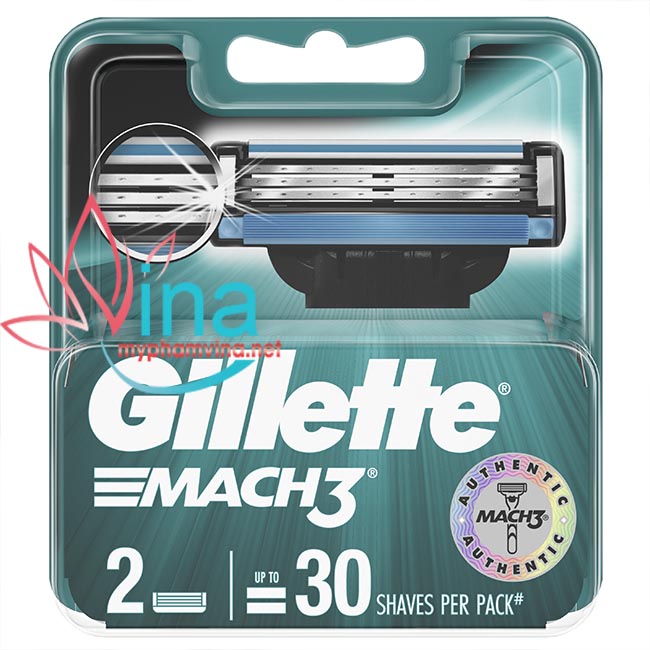 [Hcm]Hộp 2 Lưỡi Cạo Râu Mach3 Basic Gillette Mẫu Mới