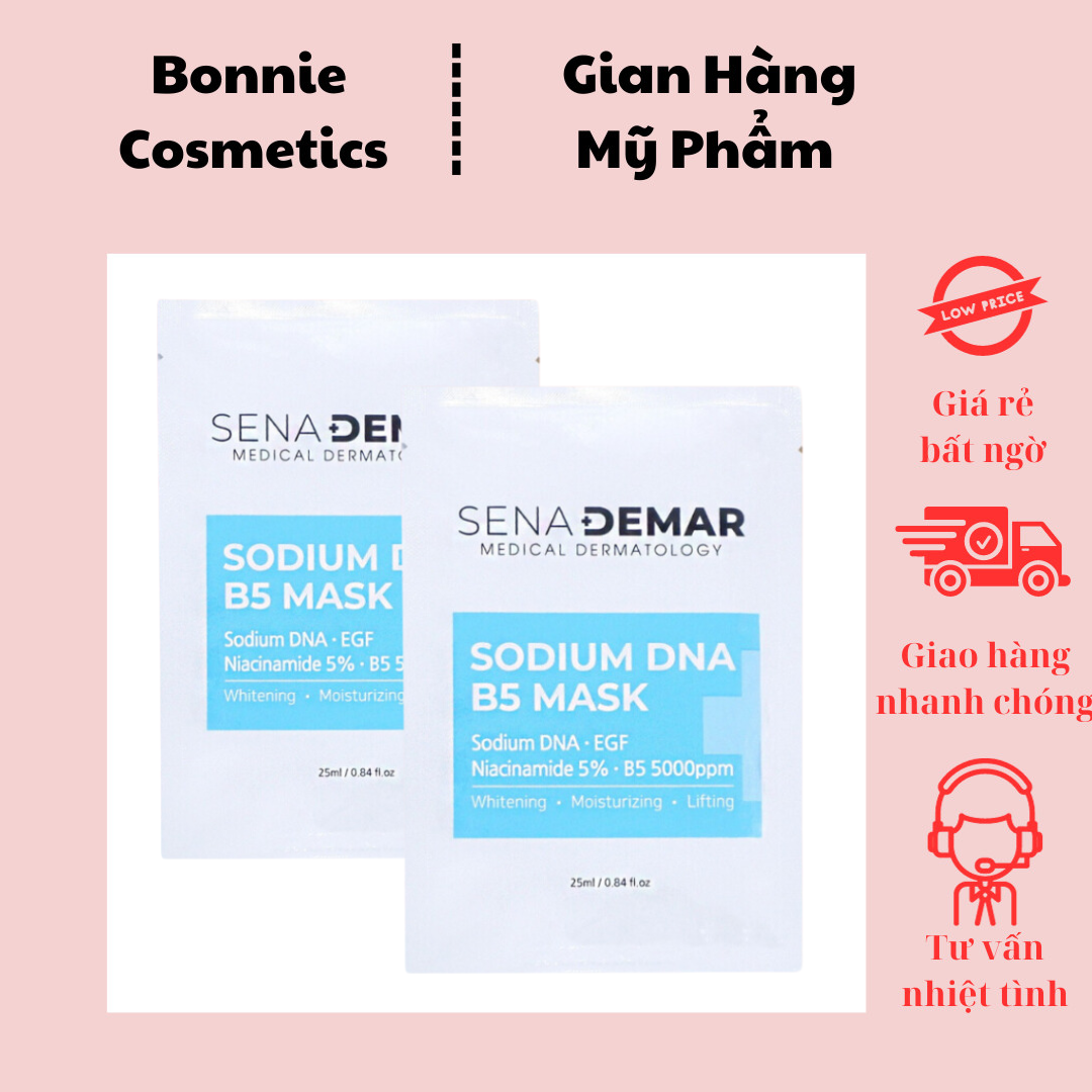Mặt nạ Sena Demar Sodium DNA B5 cấp ẩm phục hồi da dưỡng trắng chống lão hóa 25ml