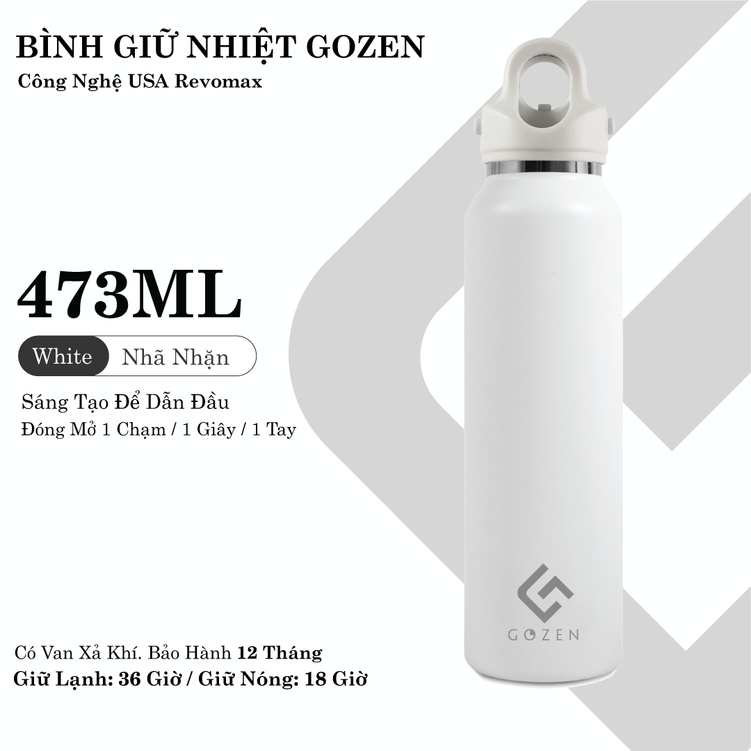 Bình giữ nhiệt Revomax 473 ml, Inox 316L, Giữ nóng 18 giờ, Giữ lạnh 36 giờ