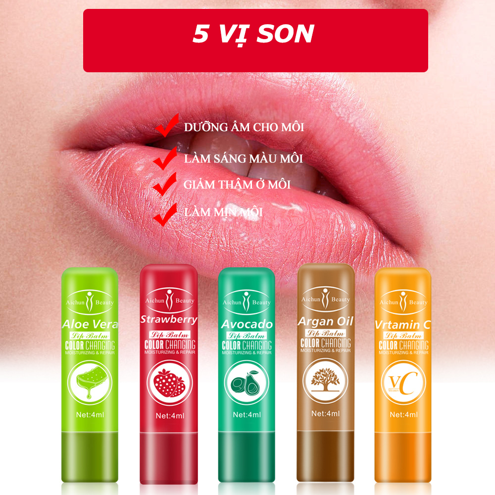 Bán Chạy Nhất Đông Nam Á Son Dưỡng Môi Tinh Chất Trái Cây Đủ Vị Siêu Tự Nhiên Dưỡng Ẩm Làm Mềm Môi Và Giảm Thâm Giúp Môi Ngọt Ngào Và Quyến Rũ