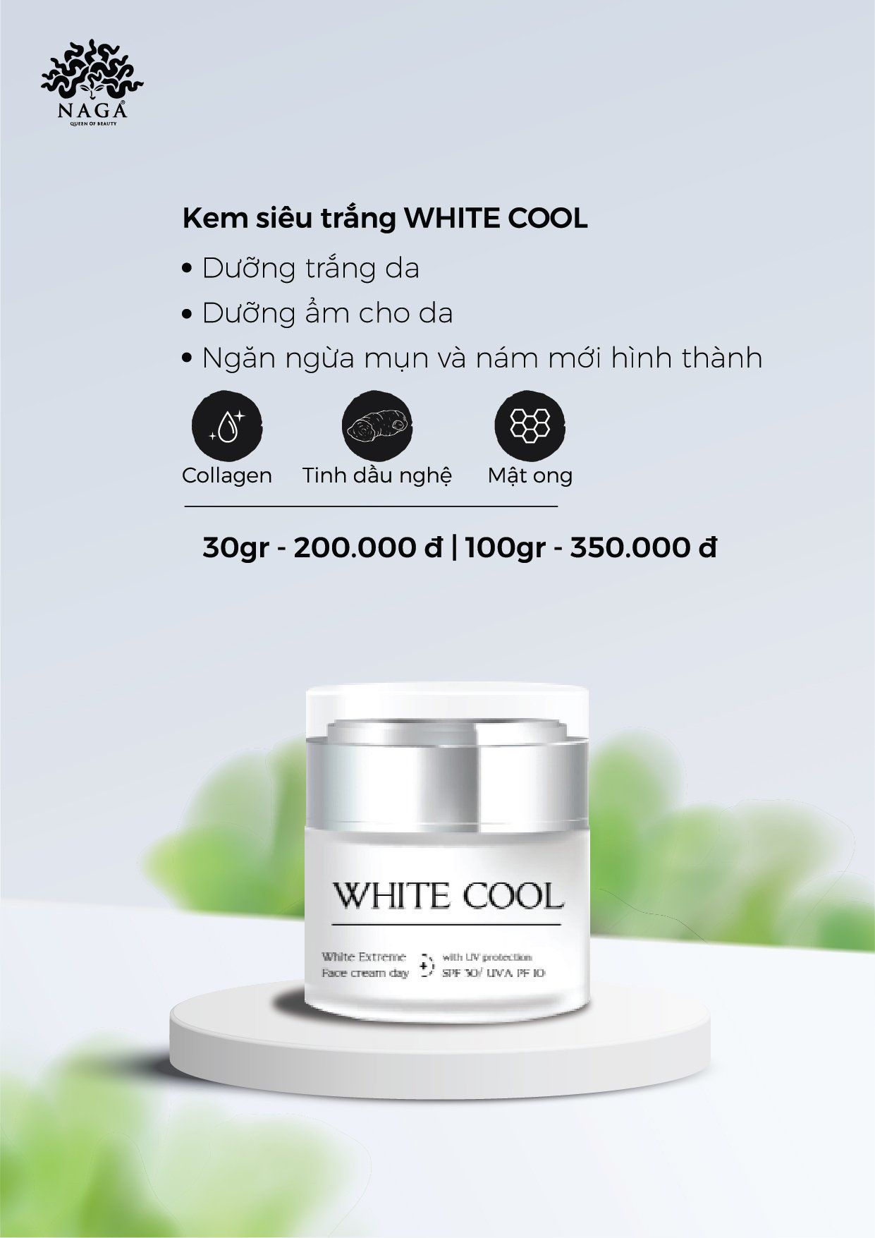 Kem Dưỡng Trắng Da White Cool Naga