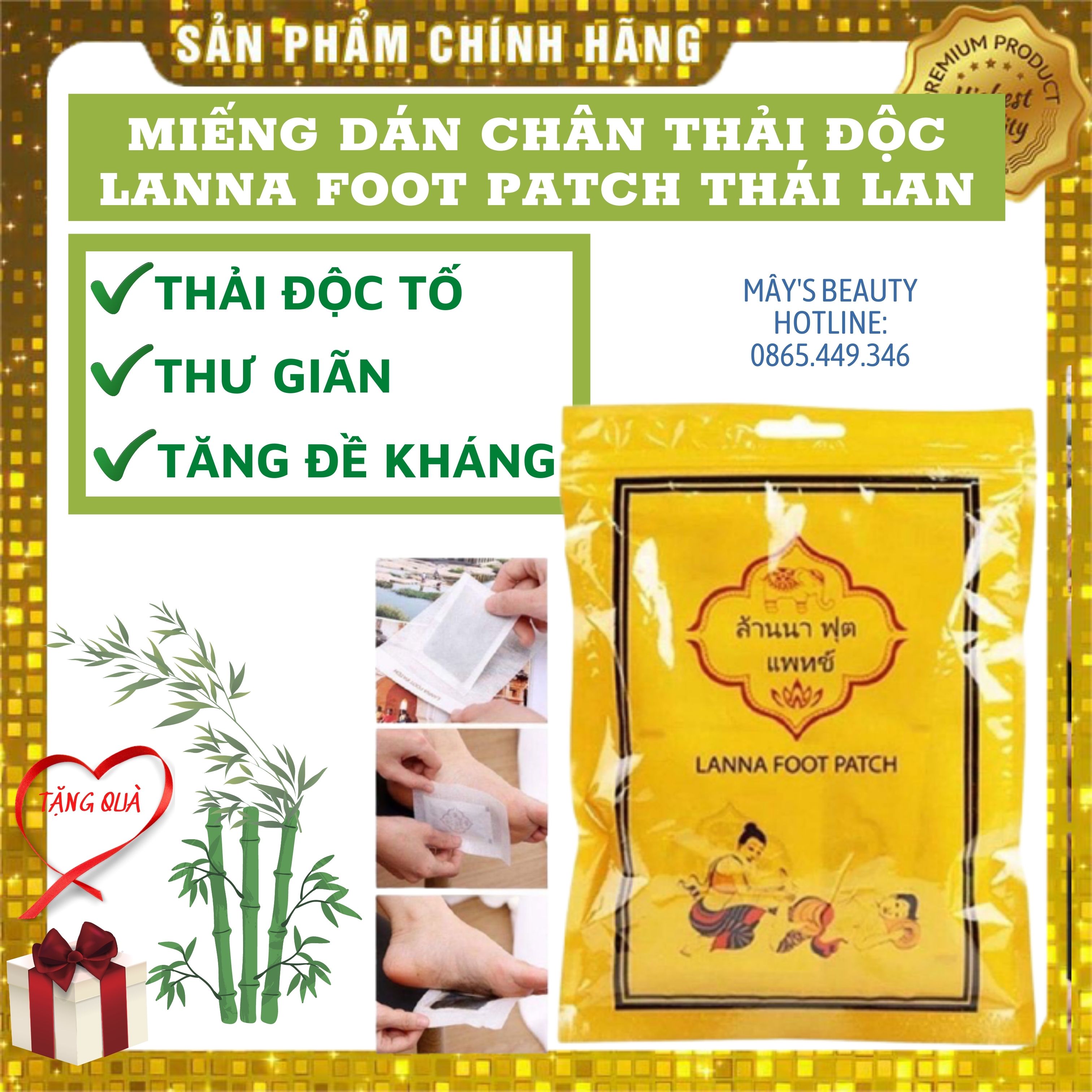 10 Miếng Dán Chân Thải Độc Lanna Foot Patch Thailand