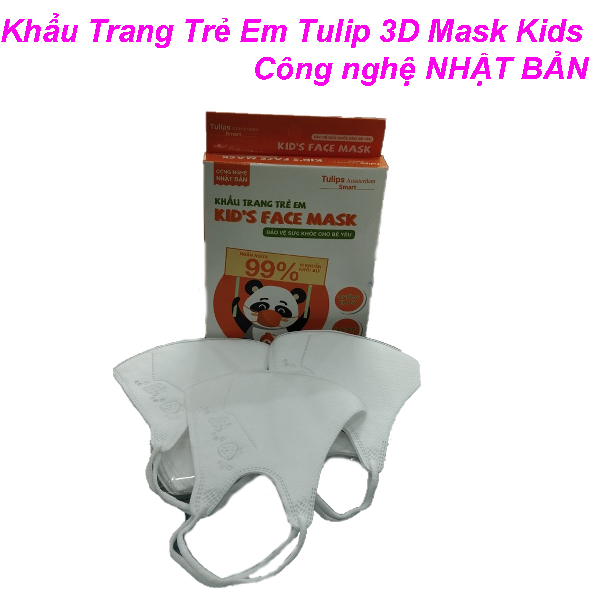 Túi 10 Chiếc  Khẩu Trang Trẻ Em Tulip 3D Mask Kids Công Nghệ Nhật Bản