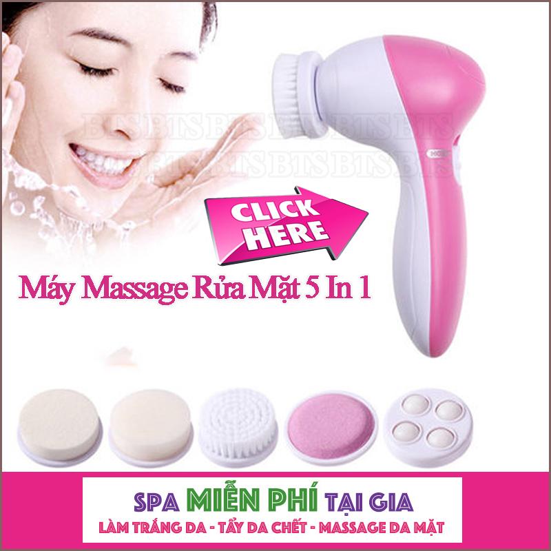 Máy Rửa Mặt Dùng Cho Spa Máy Rửa Mặt Massage 5 Trong 1 Beauty Care Massager May Massage Mat. Hot Sale 50%