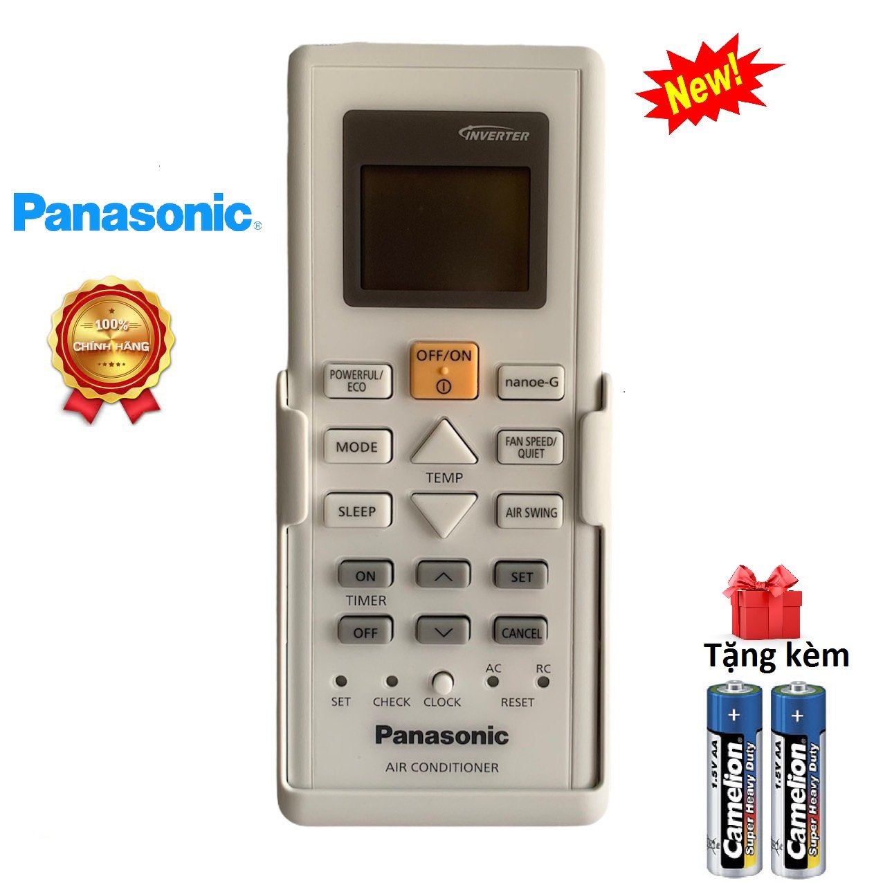Điều khiển điều hòa Panasonic 2 chiều chính hãng CS-PU24UKH-8 CS-PU18UKH-8 CS-PU12UKH-8 CS-PU9UKH-8 inverter remote máy lạnh panasonic rimot mót máy lạnh panasonic - Full box [ tặng kèm pin ]