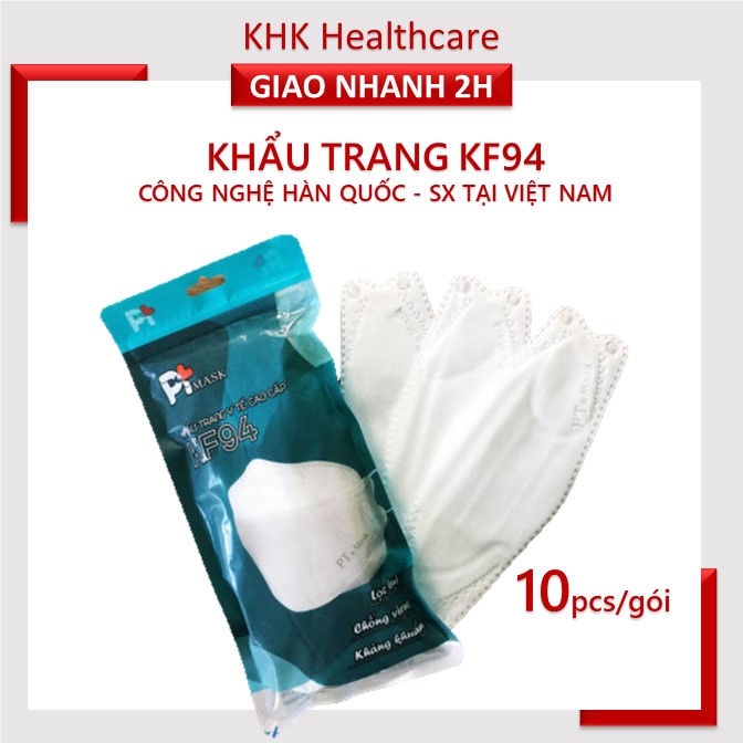 Khẩu trang Y tế 4D PT mask màu trắng ngăn ngừa bụi bẩn vi khuẩn hàng chính hãng (bịch 10 cái)