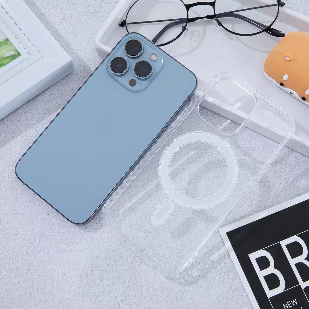 [HÚT DÍNH] Ốp điện thoại trong suốt nhựa cứng P88 KOLEAD sạc từ tính iphone xr xsmax 11 12 13 14 15 