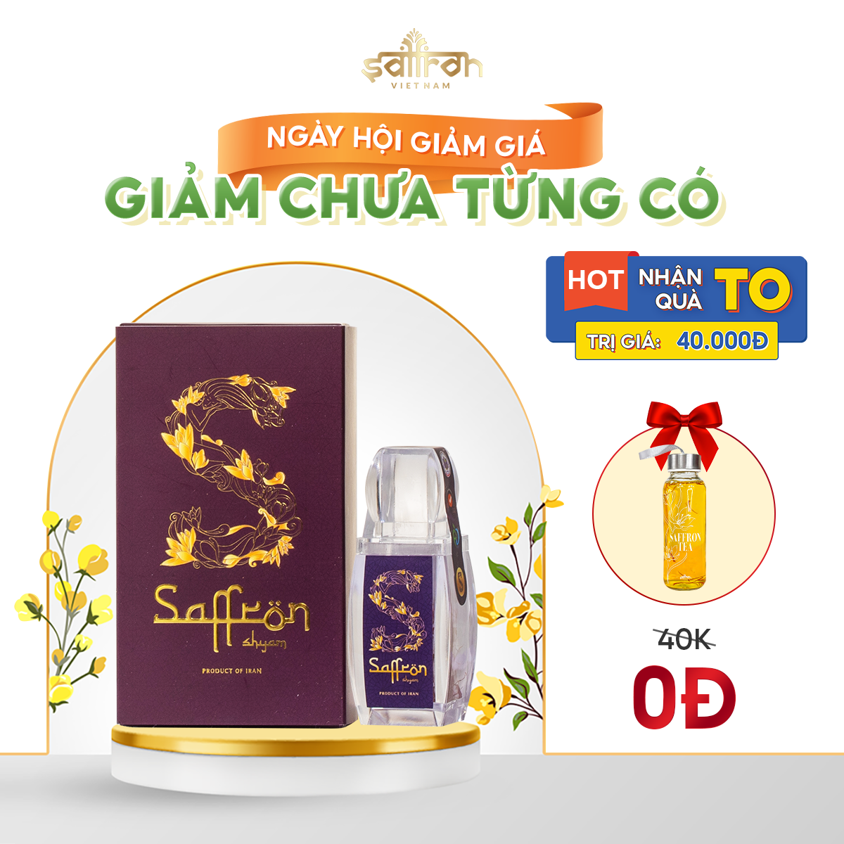 Nhụy Hoa Nghệ Tây Saffron Shyam 0.5Gram/hộp thương hiệu Saffron Việt Nam