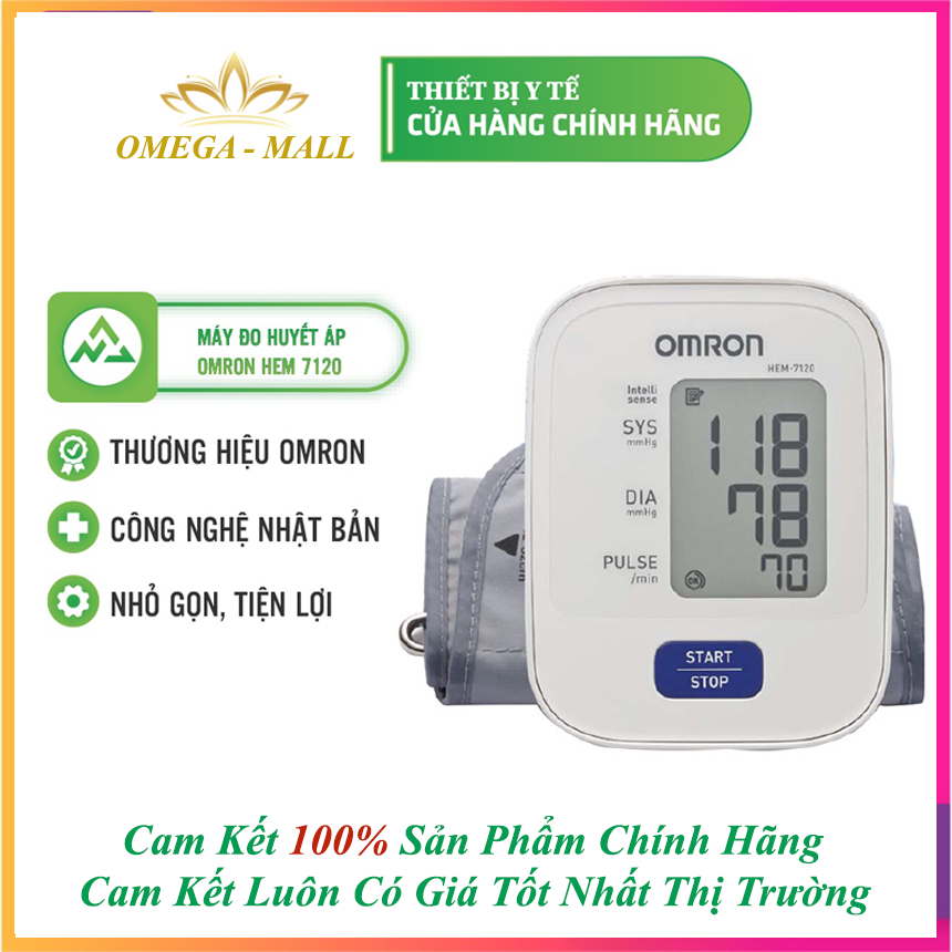 [HCM]( HÀNG CHÍNH HÃNG ) Máy đo huyết áp bắp tay tự động omron7120 - Máy đo huyết áp mini thông minh