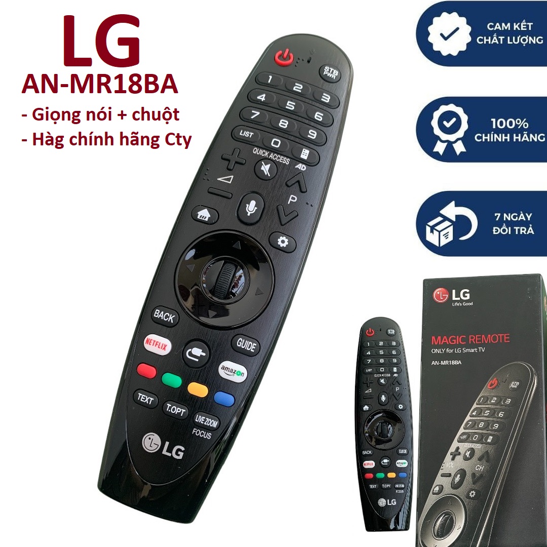 Điều khiển tivi LG giọng nói AN-MR18BA hàng chính hãng Cty Remote lg chuột bay Mr18 đời 2018 hàng zin theo TV full hộp