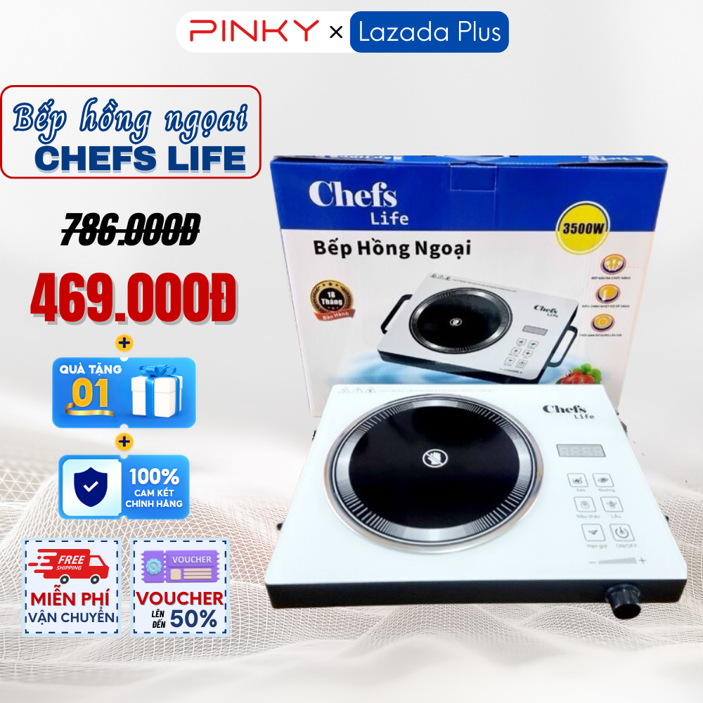 Bếp Hồng Ngoại Đơn CHEFS LIFE Bếp Điện Hồng Ngoại Không Kén Nồi Điều Khiển Cảm Ứng Công Suất 3500W T