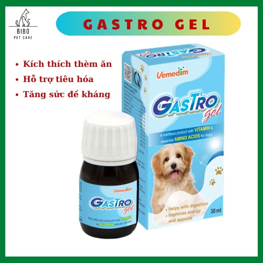 Gel dinh dưỡng cho chó Gastro gel hỗ trợ tiêu hóa hồi phục nhanh tăng sức đề kháng kích thích cún thèm ăn lọ 30ml - bibopetcare