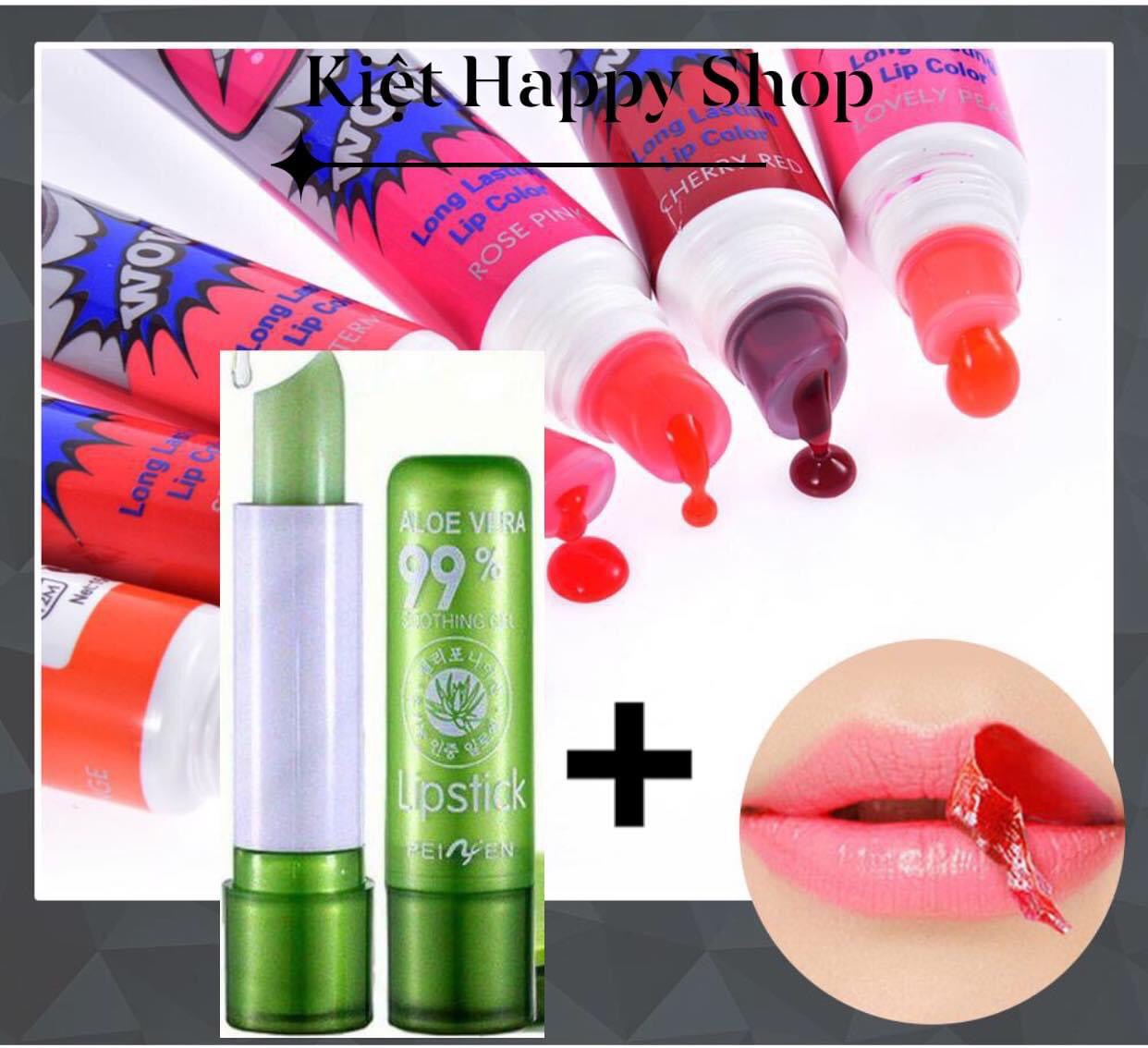 [💋 HOTHOT 💋  ] Combo Son Xăm Hàn Quốc và Son dưỡng Aloe Vera