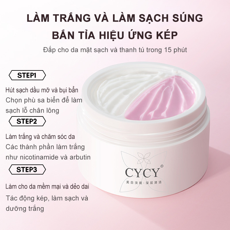 Cycy 2 In 1 Fruit Acid Blemish Whitening Mask Nu&Ocirci Dưỡng L&Agraven Da L&Agravem Sạch S&Acircu Giảm Nếp Nhăn V&Agrave Đường Nhăn