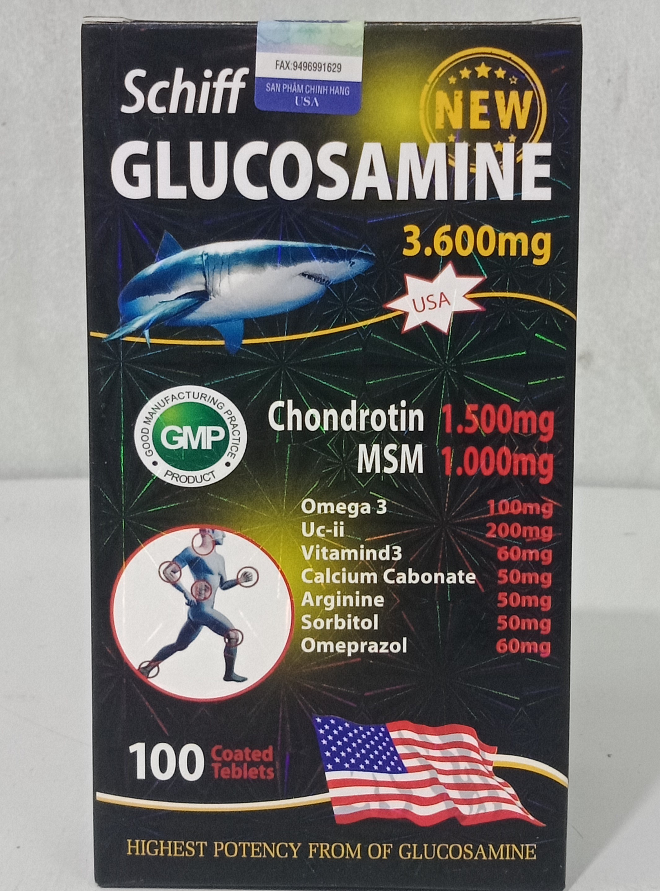 Glucosamin Schiff - Bồi Bổ Và Tái Tạo Sụn Khớp Phòng Ngừa Đau Nhứcloãng Xương Thoái Hóa Xương Khớp Hàng Chính Hãng Sản Xuất Tại Mỹ ( Hộp 100 Viên)