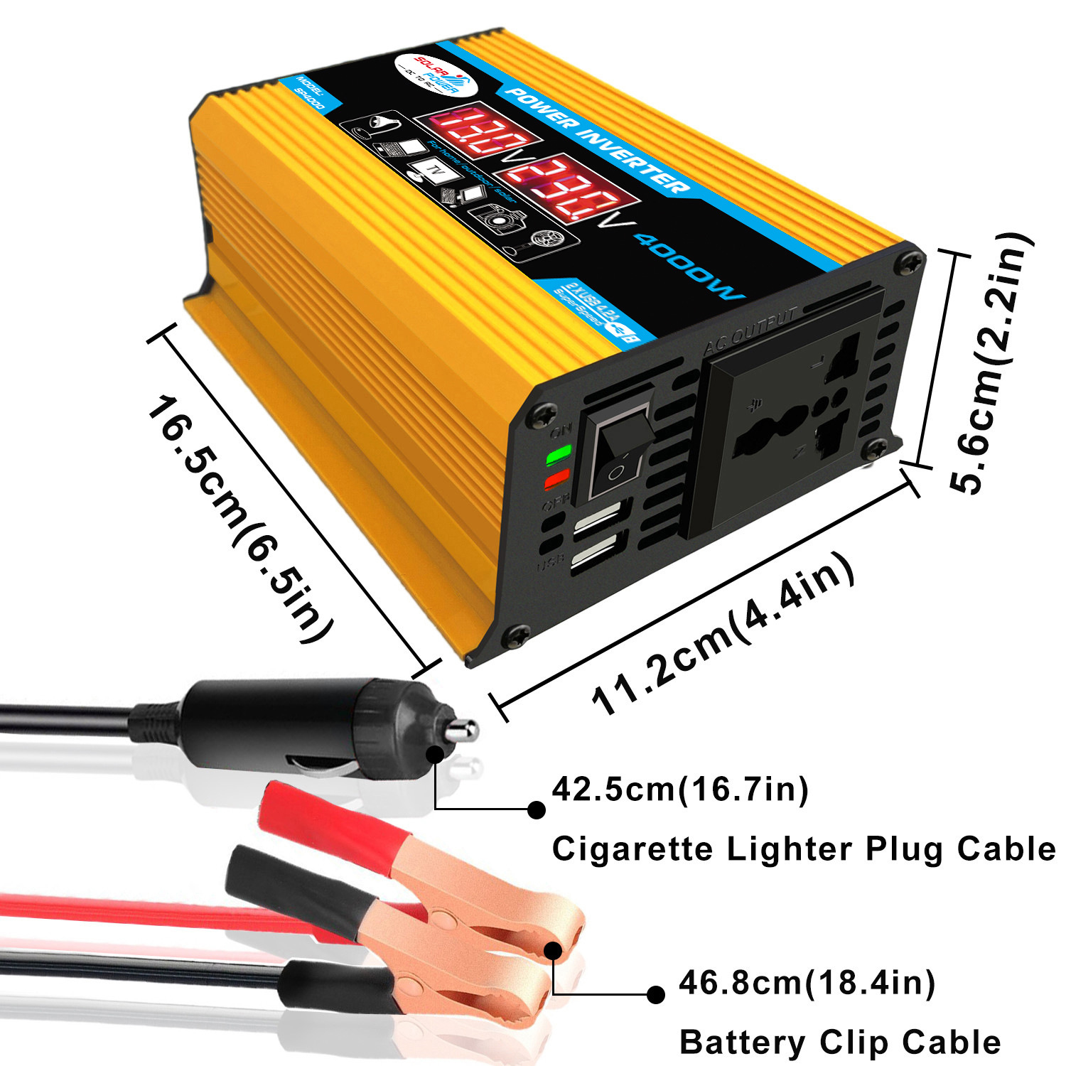 【Miễn phí vận chuyển】NAYA inverter 12v to 220v 4000w bộ chuyển đổi điện 12v sang 220v Bộ Sạc Điện Xe