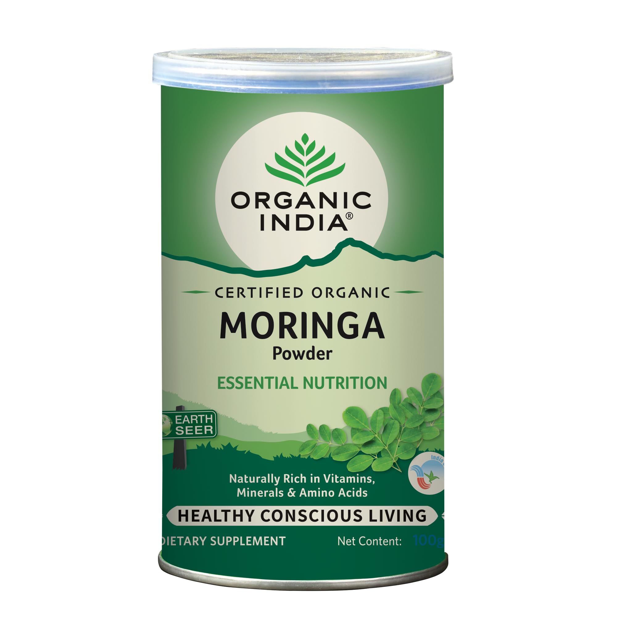 Bột chùm ngây hữu cơ bổ sung vitamin dưỡng chất Organic India Moringa Powder 100g