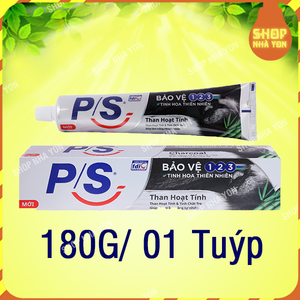 P/S Kem Đánh Răng Than Hoạt Tính Tinh Chất Tre Baking Soda Hương Thảo Trà Xanh 123 Bảo Vệ Sâu Răng Vượt Trội