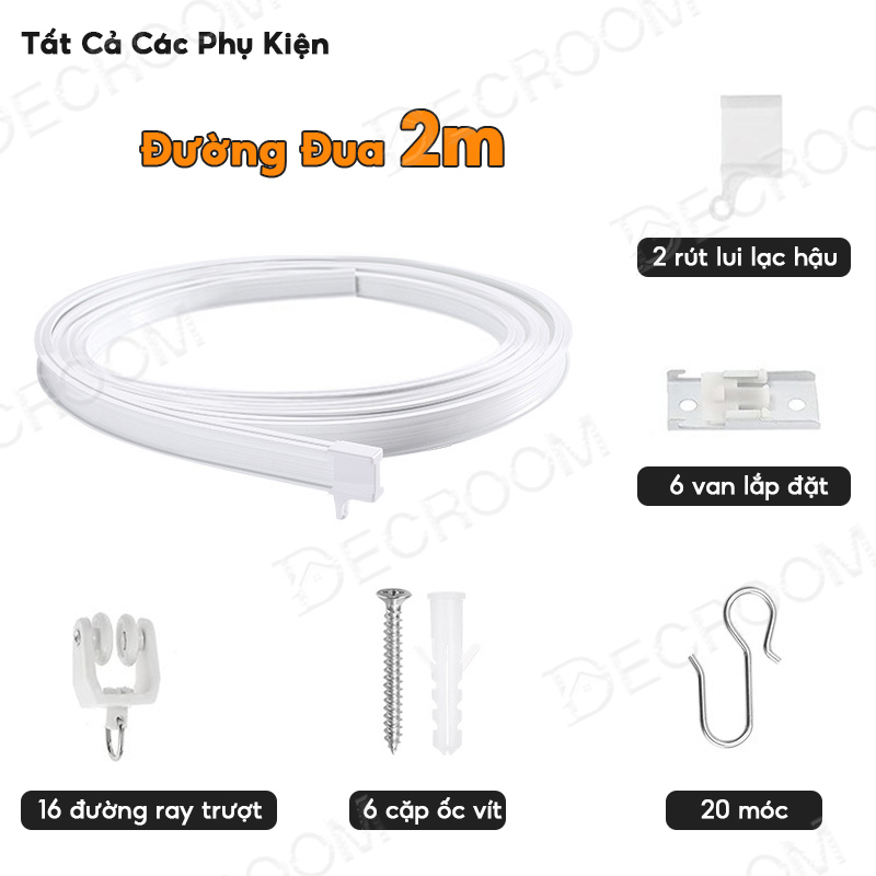 DECROOM Thanh treo rèm dán tường chịu lực Ray treo rèm cửaThanh Treo Rèm Đa Năng thanh ray uốn dẻo t