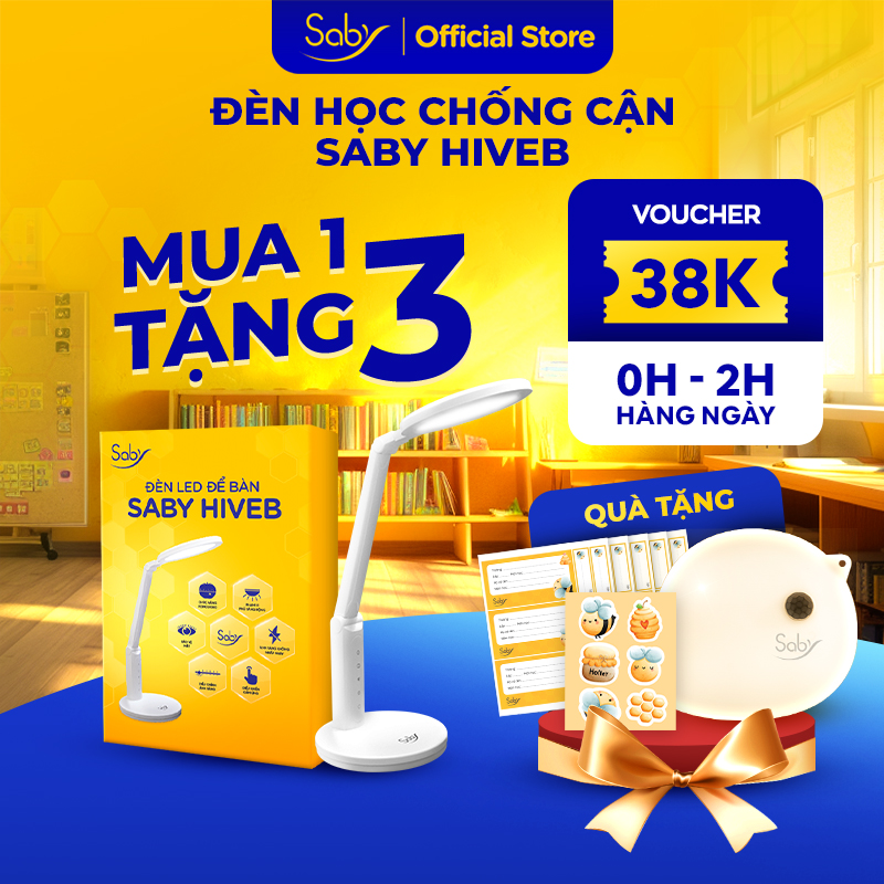 [LAZADANEWYEAR giảm 12% cho đơn từ 299k]Đèn học Pomodoro combo đèn để bàn học tập và làm việc tập trung cho bé đèn led để bàn Saby Hiveb thiết kế đĩa tròn phủ sáng rộng ánh sáng không nhấp nháy bảo vệ mắt tặng bao lì xì Tết