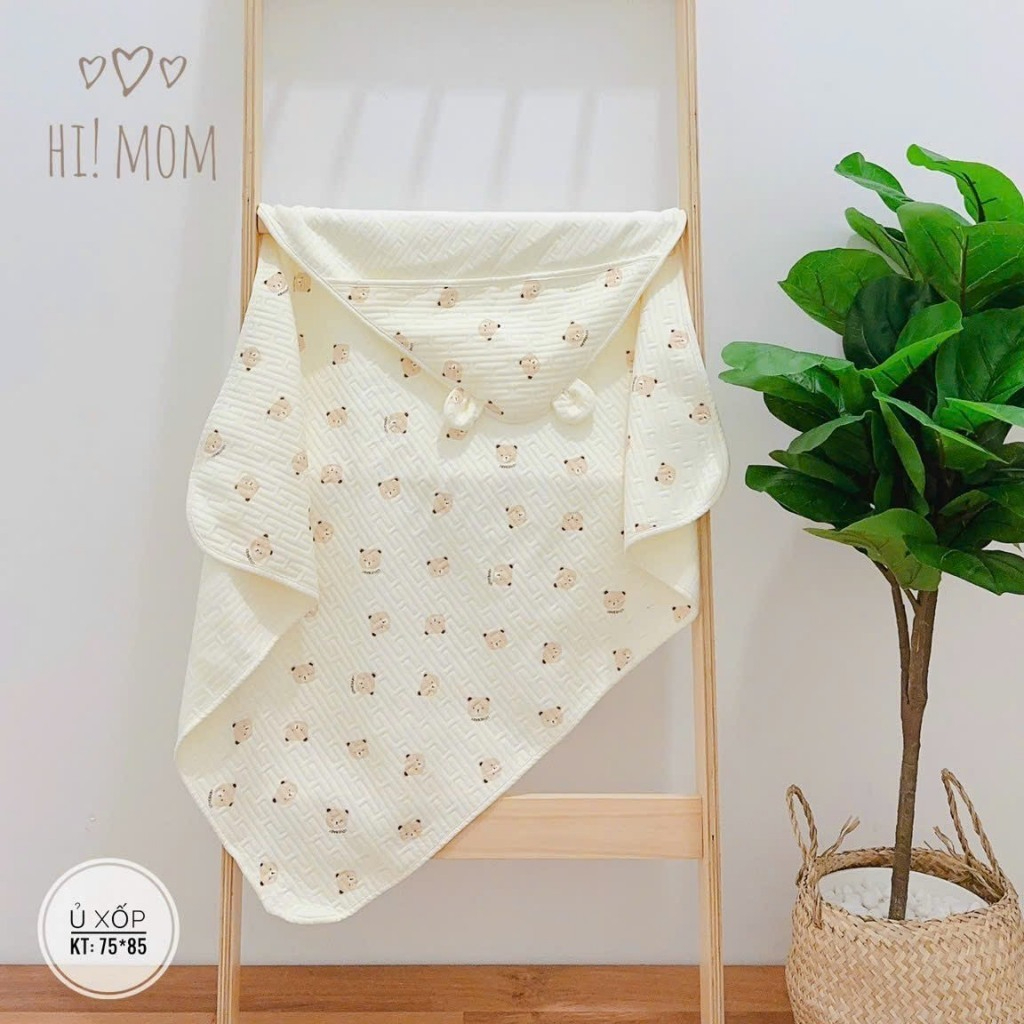 Chăn Ủ Choàng Cho Bé Himom Chăn Quấn Cotton Xốp Nhẹ Mềm Mại An Toàn Họa Tiết Dễ Thương UC08 IQKAO