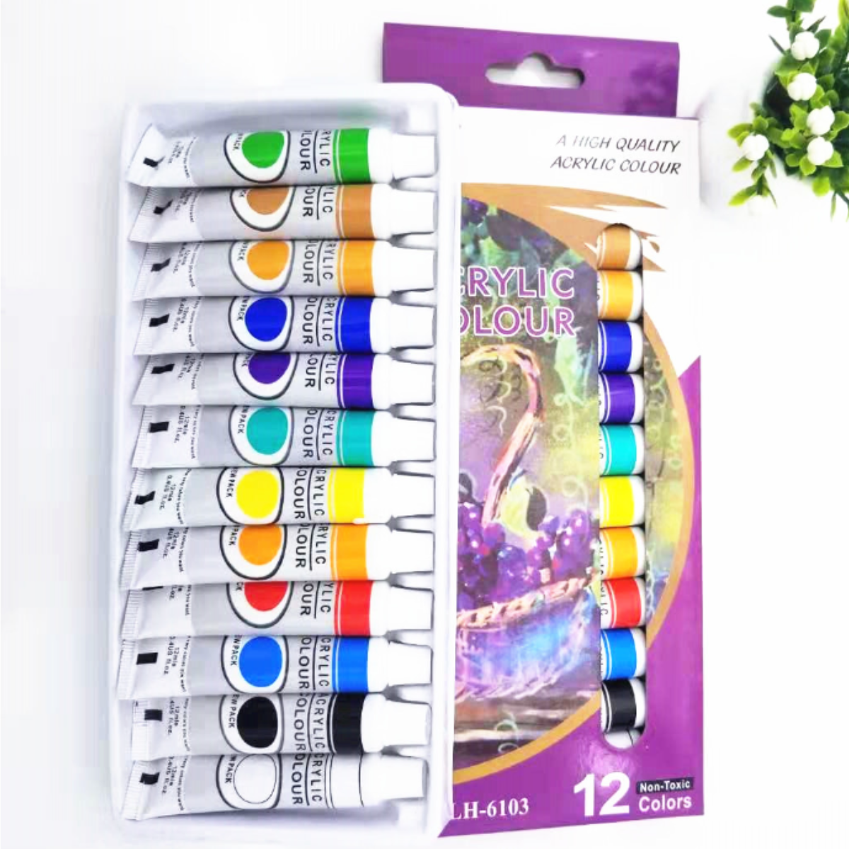 Bộ 12 màu vẽ acrylic tuýp 12ml LIM Art - Màu acrylic tuýp dùng vẽ tranhvẽ vải…