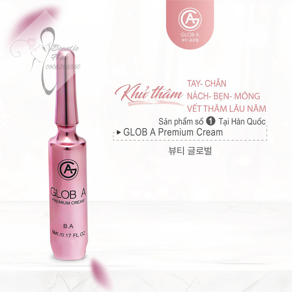 [HCM]Kem khử thâm Glob A BA làm sáng nách bẹn mông gối Premium Cream  5ml Hàn Quốc