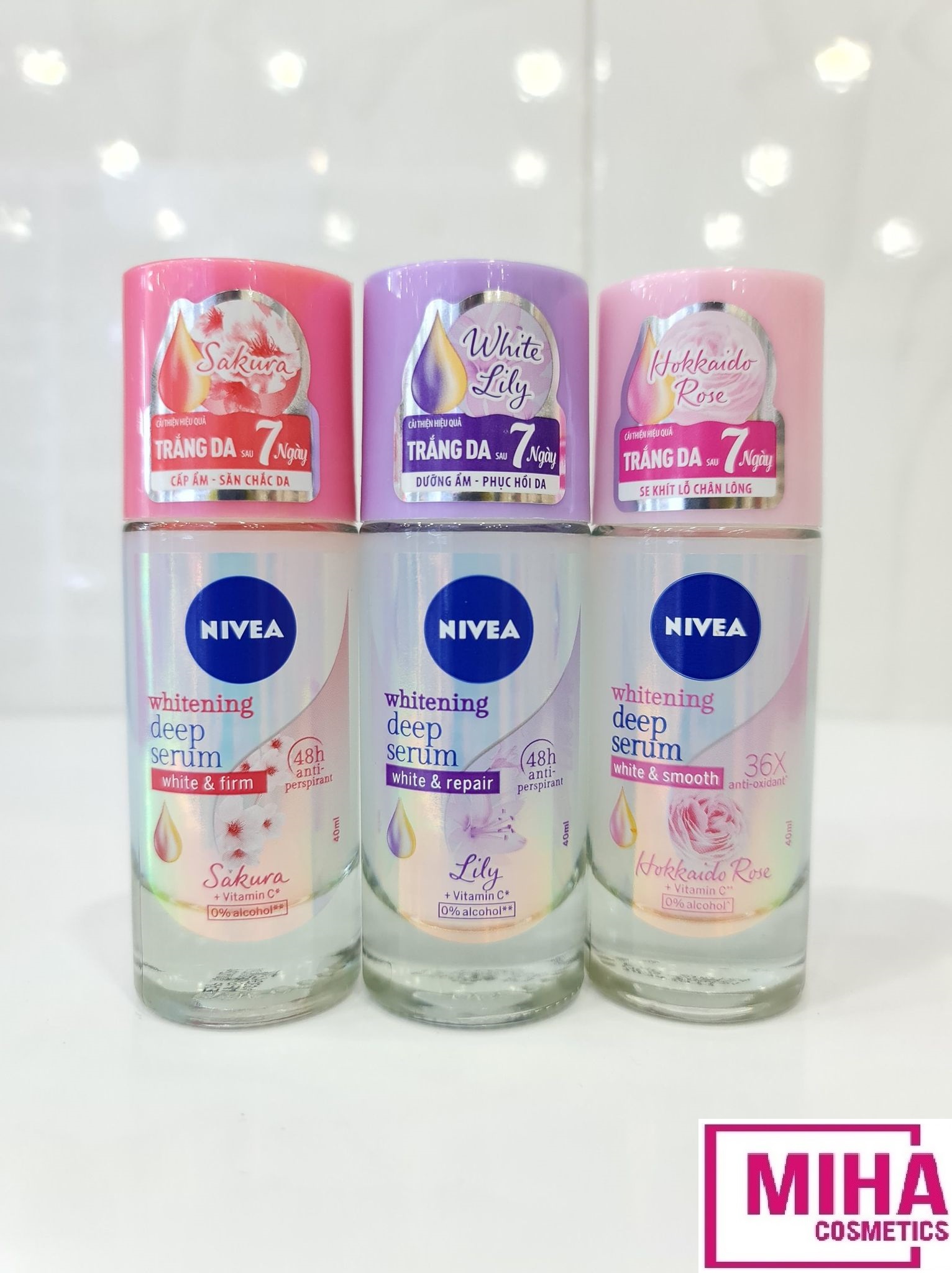 [Hcm]Lăn Khử Mùi Nữ Sáng Mịn Nivea Whitening Deep Serum 40Ml Thái Lan