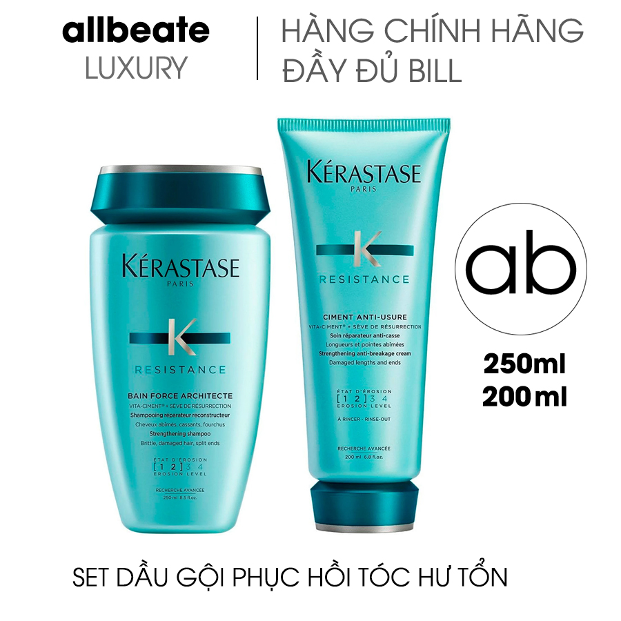 Set Dầu Gội Giúp Phục Hồi Tóc Hư Tổn Kerastase Bain Architecte