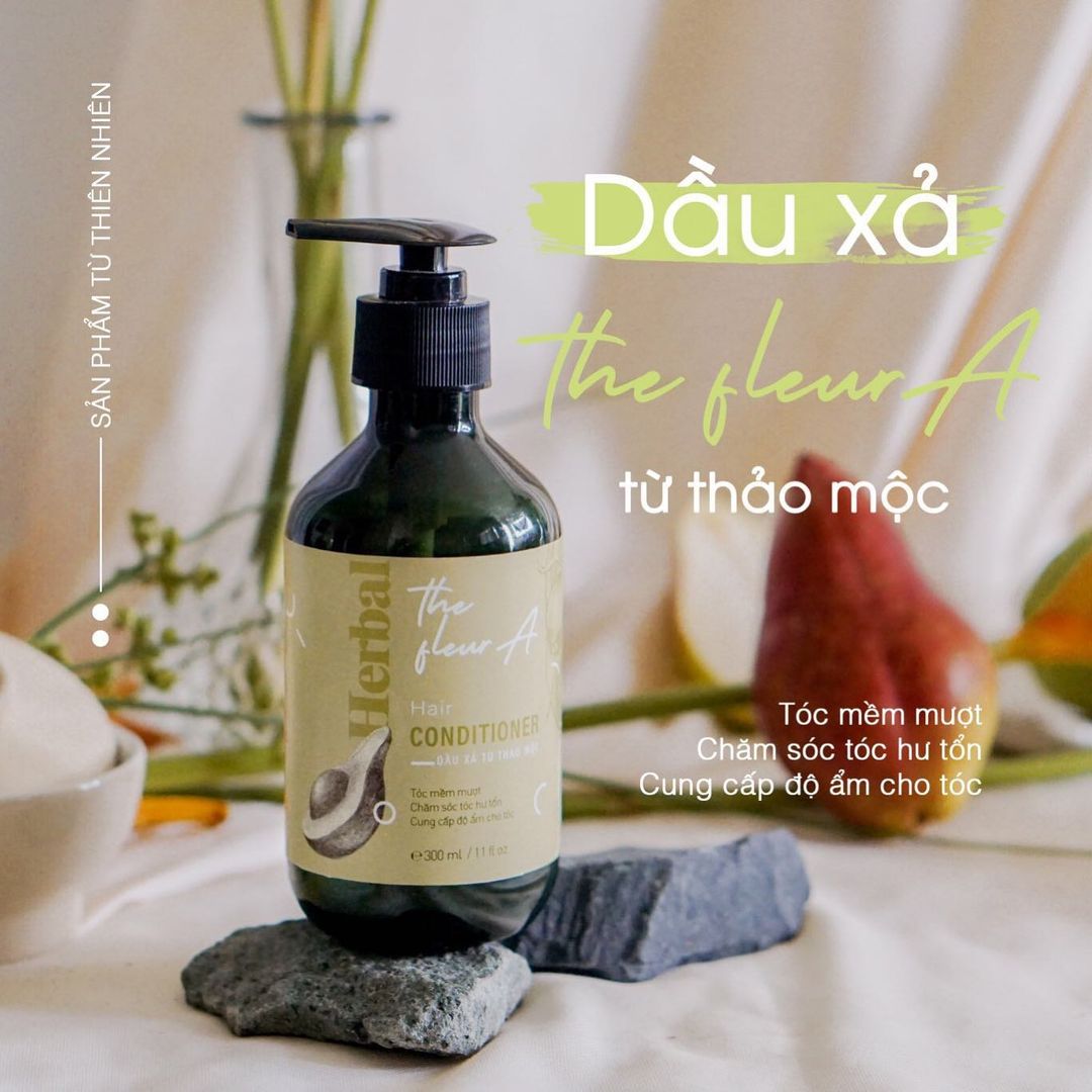 Dầu Xả Tóc Tự Nhiên The Fleuragiúp Tóc Mềm Mượt Thư Giãn Tinh Thần An Toàn Thân Thiện | Dầu Xả Thủ Công