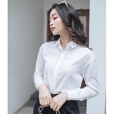 [HCM]Áo sơ mi nữ đen ???? - Sơ mi nữ đen công sở sang trọng thoáng mát không nhăn dễ ủi.