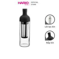 Bình cold brew cao cấp pha cà phê ủ lạnh Hario FIC 650ml màu Xám / Đen (thủy tinh + silicone)
