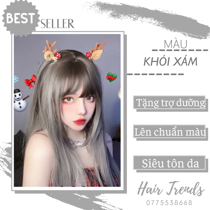 Thuốc Nhuộm Tóc Màu Khói Xám 6.1 Chiko Chính Hãng 💖 Tặng Kèm 1 Chai Oxy Trợ Dưỡng 100Ml 💖