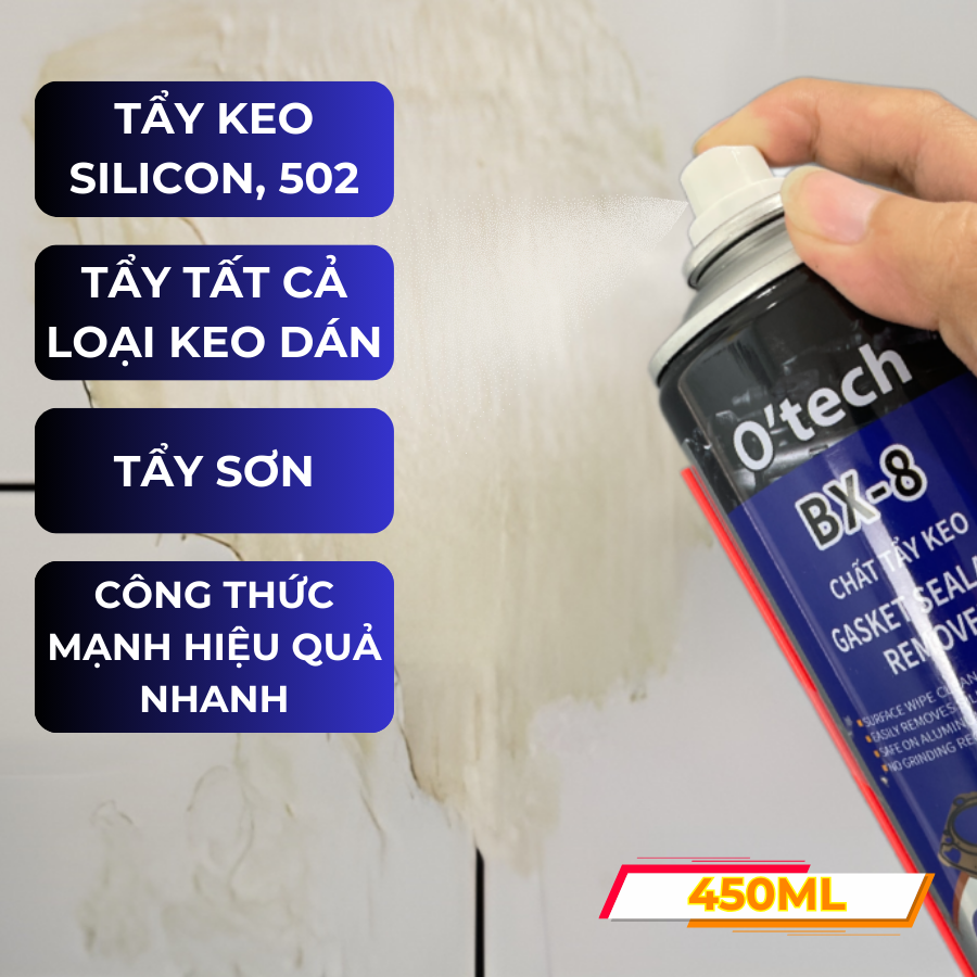 Chất tẩy keo silicon keo dán gỗ 502 AB keo chống nước tẩy ron tẩy sơn O’tech BX-8 (450ml) Gasket Sea