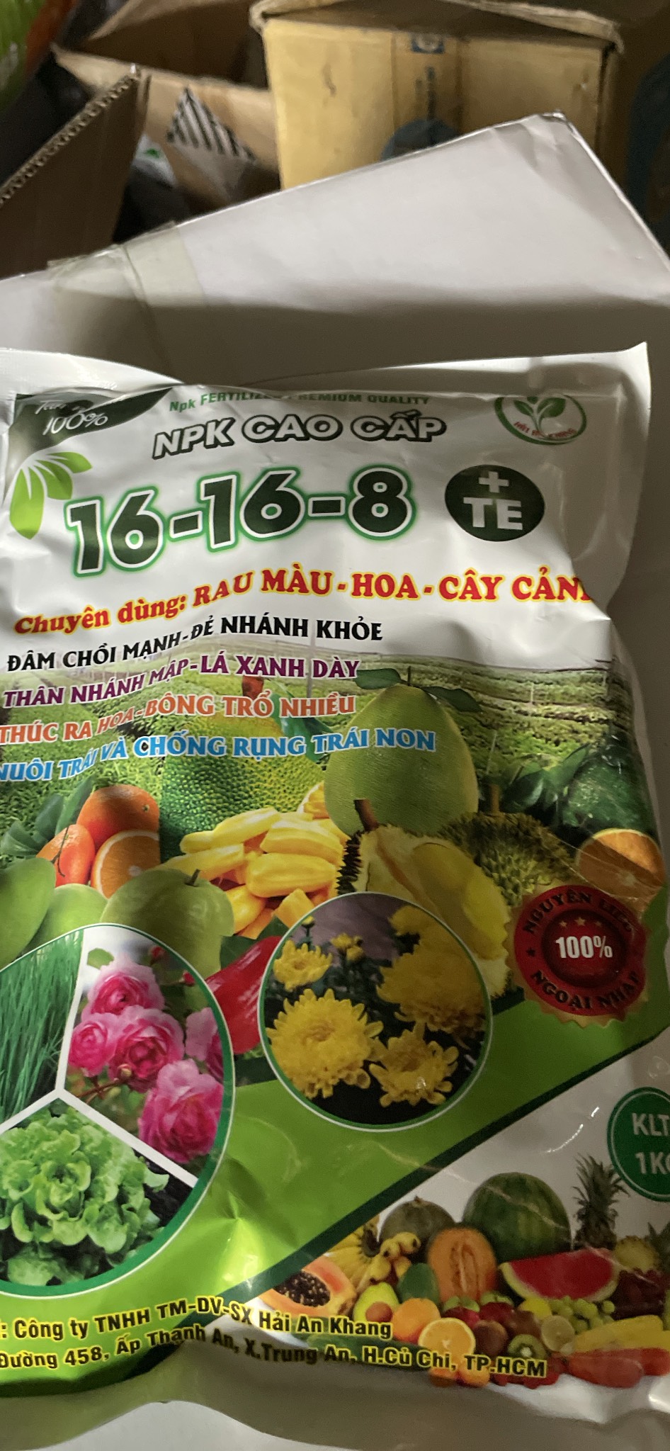 Phân bón gốc NPK 16-16-8 TE gói 1kg