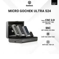 Micro thu âm không dây GoChek kèm Dock sạc lọc tạp âm khi live/quay video/ ghi âm cho điện thoại/máy tính GC-C/D ULTRA