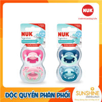 BỘ 2 TI GIẢ NUK SILICONE BAN NGÀY 0-6m 6-18m 18-36m
