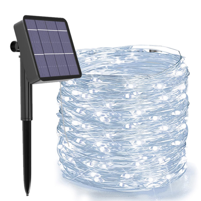 Đèn led dây trang trí kẽm dài 7m 12m 22m 32m dùng năng lượng mặt trời trang trí sân vườn