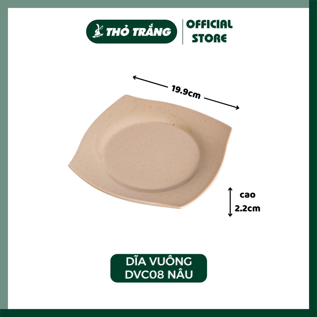 Dĩa vuông màu nâu nhựa melamine cao cấp Fataco Việt Nam