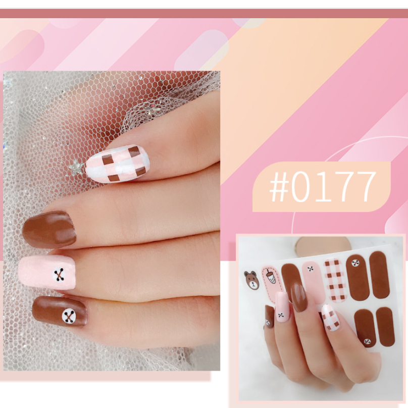 Bộ 14 sticker dán móng tay trang trí 3D