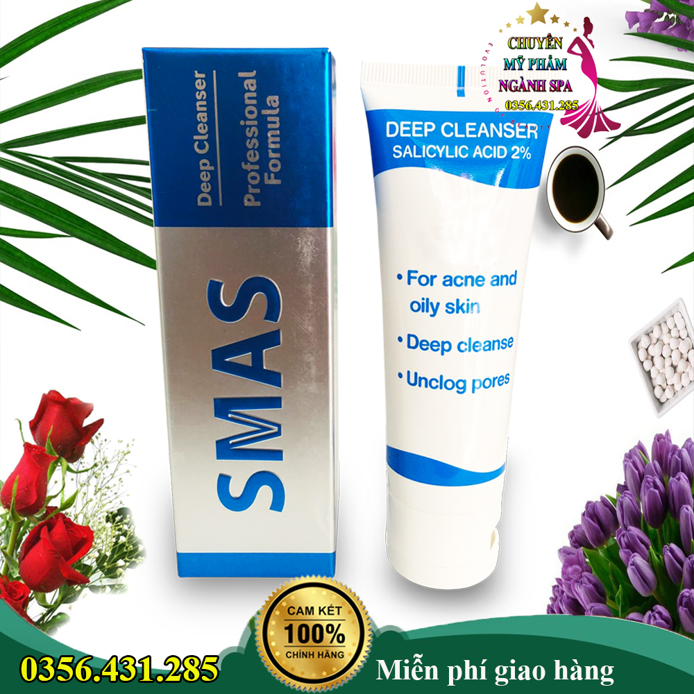 Cách làm sạch mặt Sữa rửa mặt Smas Deep cleanser