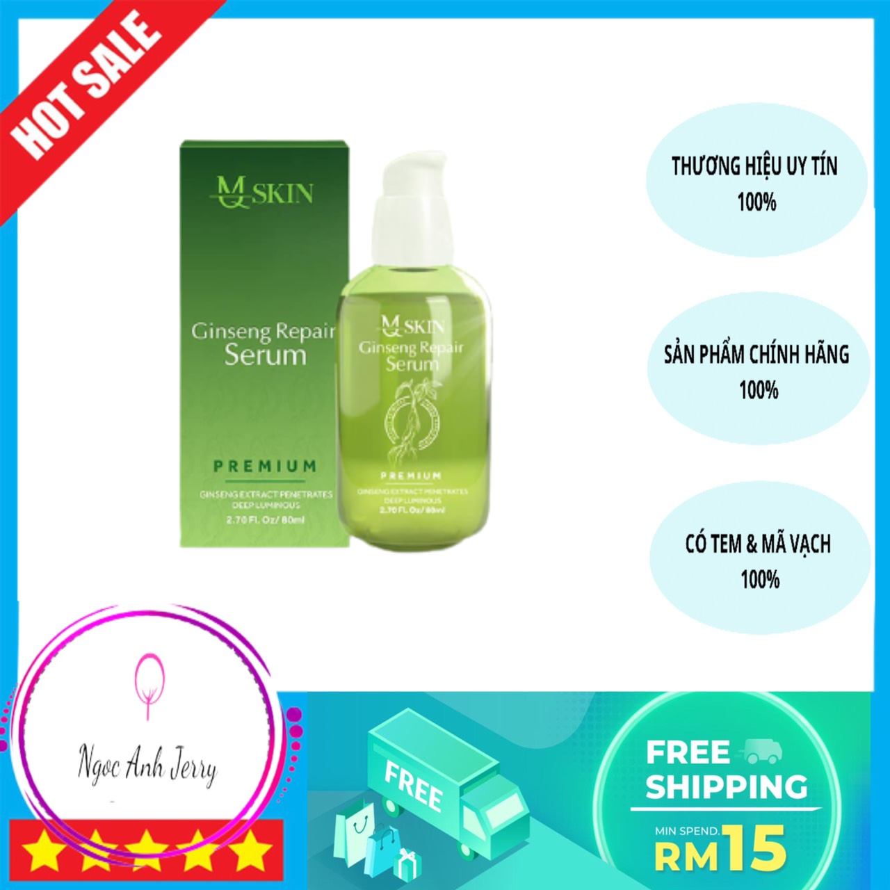 Thay Da Nhân Sâm Mq Skin Mẫu Mới Không Sưng Đỏphiên Bản Cao Cấp Mới Mẫu Xanh Mq Skin Tinh Chất Tái Tạo Nhân Sâm Dung Tích 80Ml Sử Dụng An Toàn - Hiệu Quả - Tiết Kiệm (Chính Hãng Mq Skin 100% - Miễn Ship)