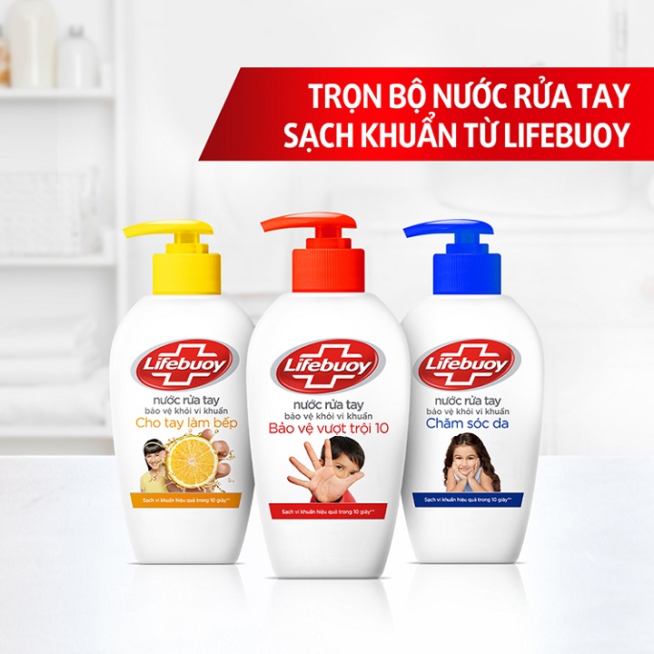 Combo 3 Chai Nước Rửa Tay Lifebuoy Diệt Sạch Vi Khuẩn - Không Hại Da Tay