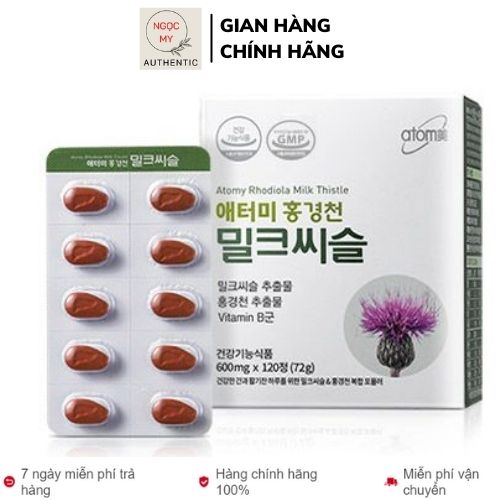 Hộp 120V Thải Độc Gan Hàn Quốc Rhodiola Milk Thistle