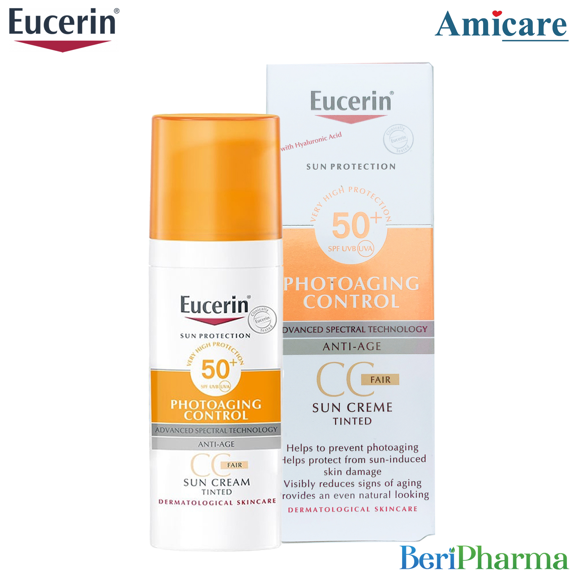 [Hcm]Eucerin Kem Chống Nắng Sun Creme Tinted Cc Fair Spf50+ 50Ml