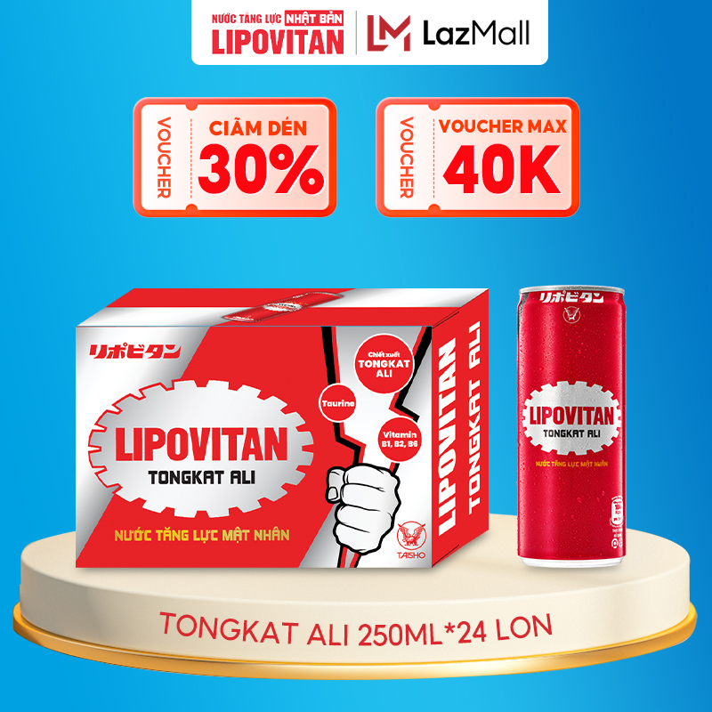 Lipovitan Nước tăng lực Nhật Bản Lipovitan Tongkat Ali ( Thùng 250ml*24 lon)